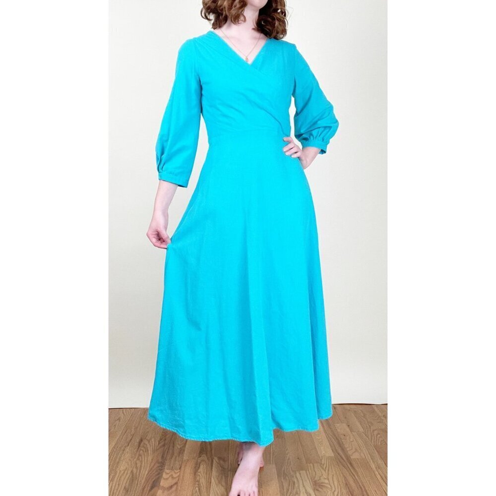 Vintage 70s Handmade Gown Puff Sleeve Princess Maxi Dress Cottagecore Whimsical